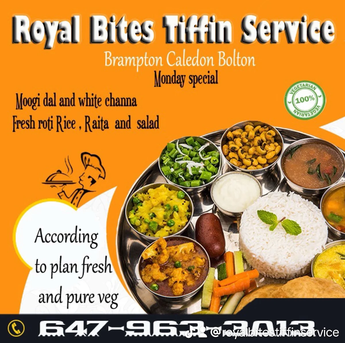 Menu, Royalbites tiffin service