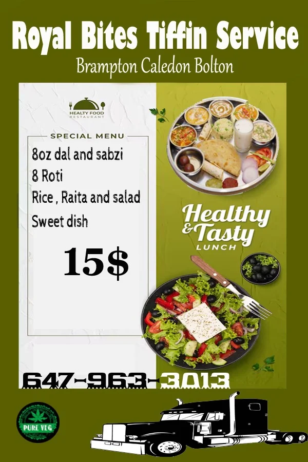 Menu, Royalbites tiffin service