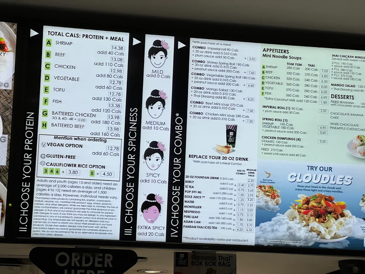 Menu, Thai Express Restaurant Mississauga