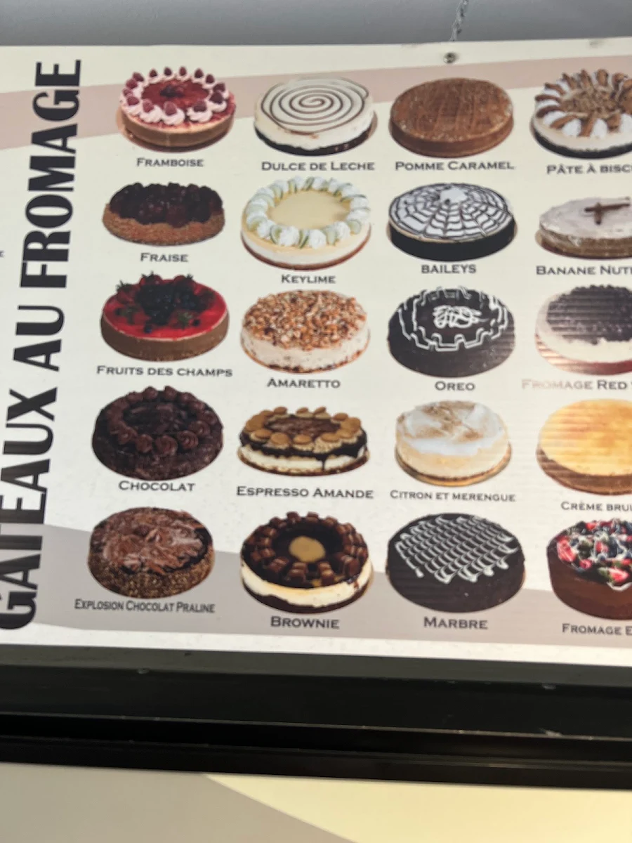 Menu, Les Délices Lafrenaie Montréal-Ouest
