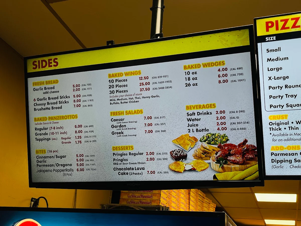 Menu, Gino's Pizza