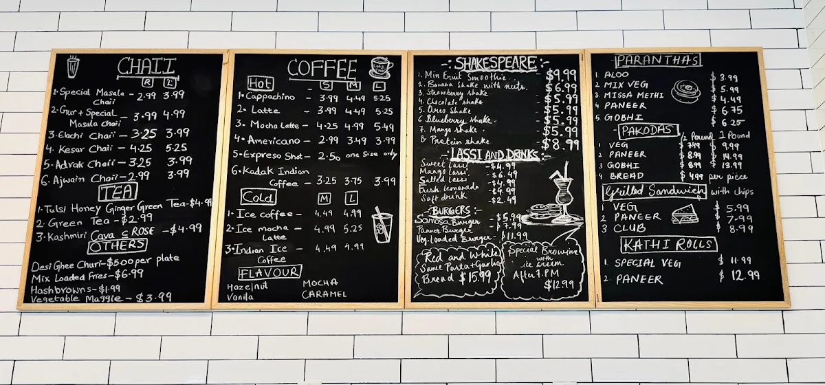 Menu, Let's Chaii (Tamarack)