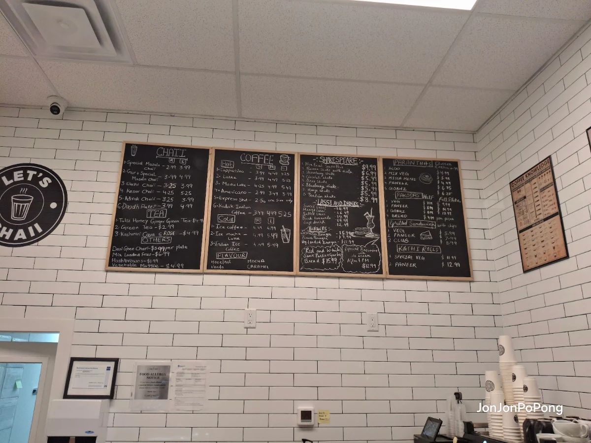 Menu, Let's Chaii (Tamarack)