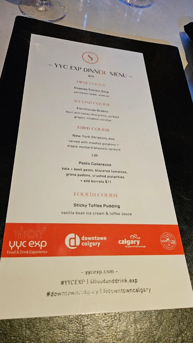 Menu, SALTLIK Calgary