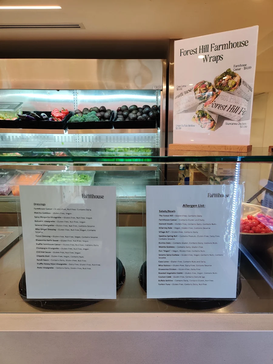 Menu, Forest Hill Farmhouse