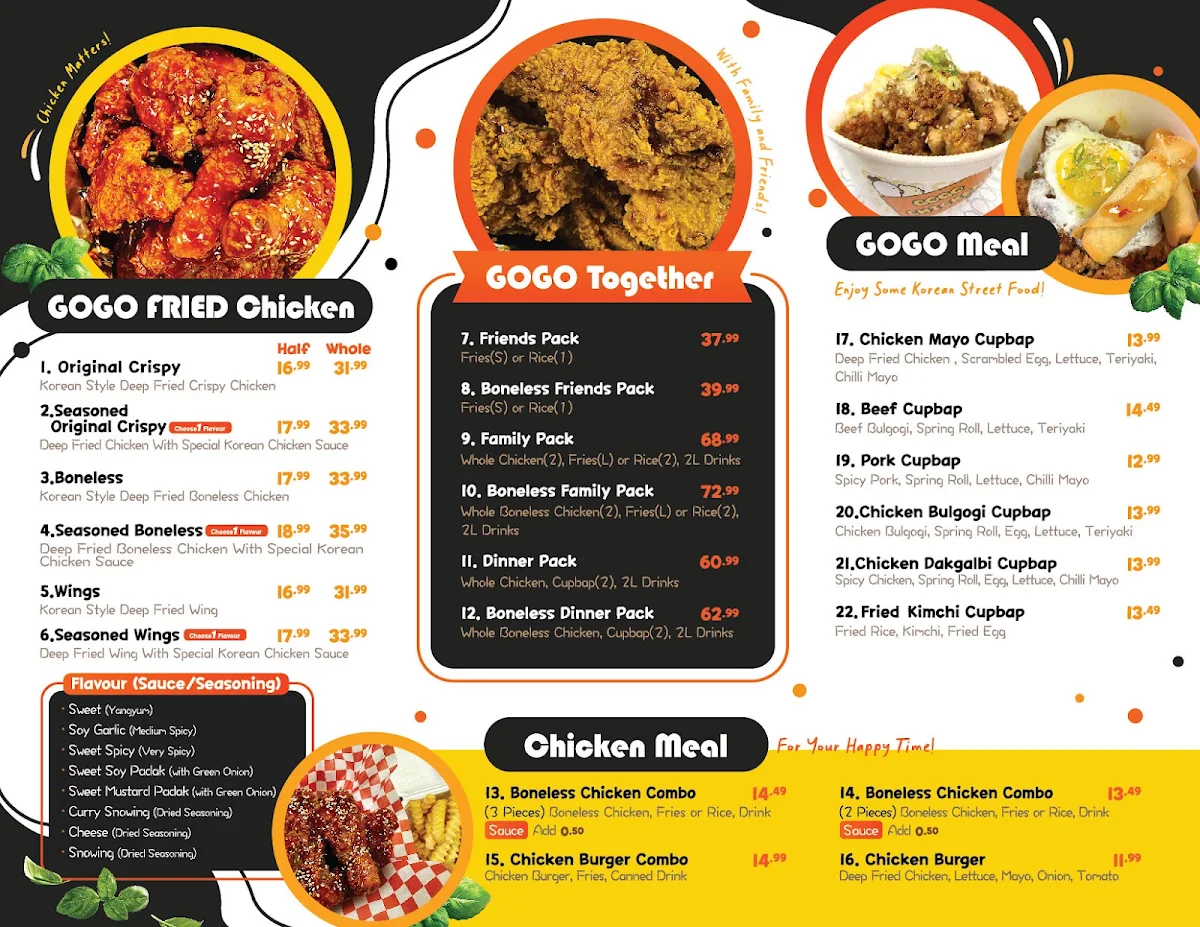 Menu, GOGO CHICKEN