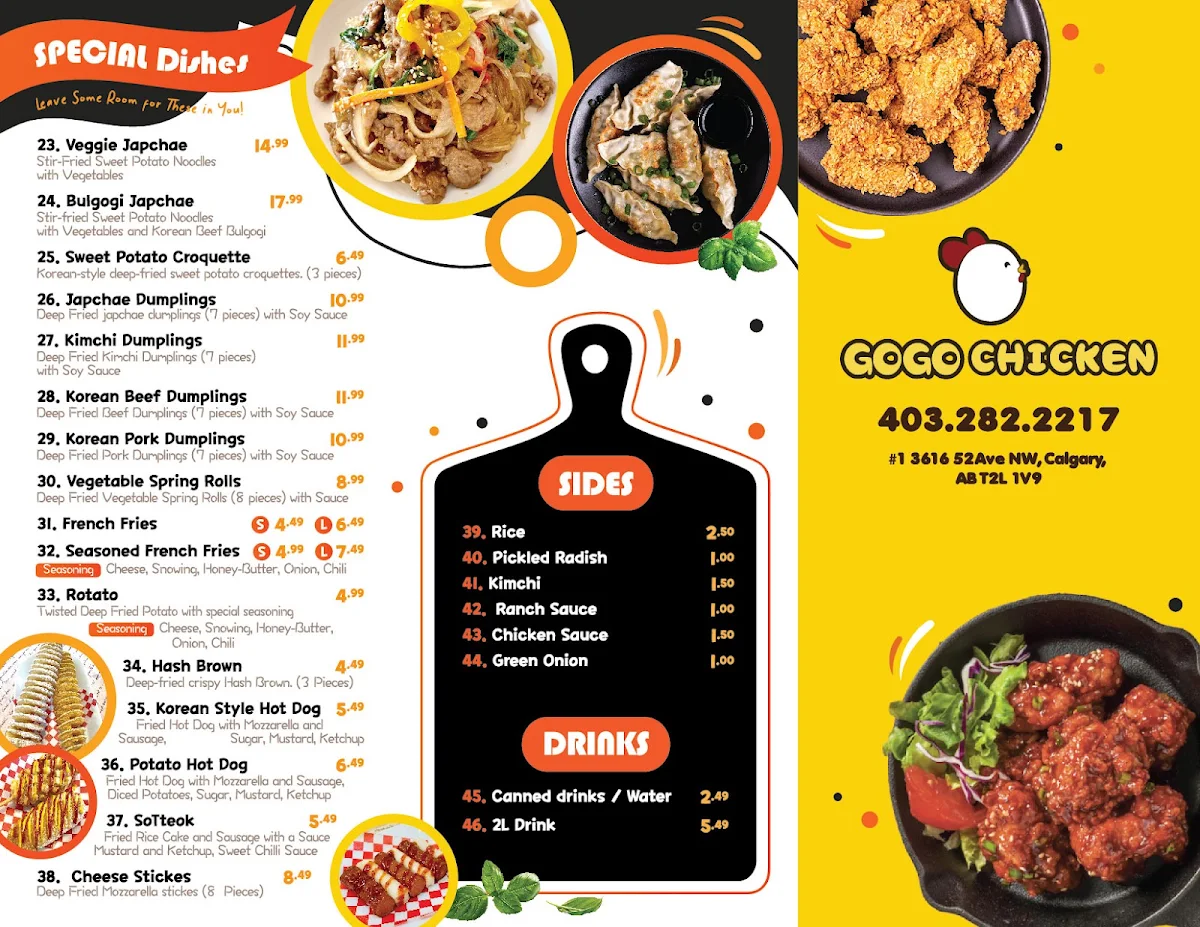 Menu, GOGO CHICKEN
