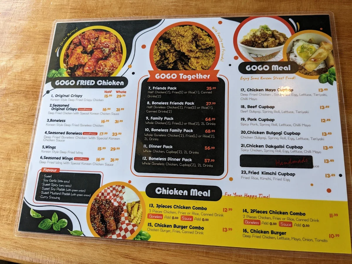 Menu, GOGO CHICKEN