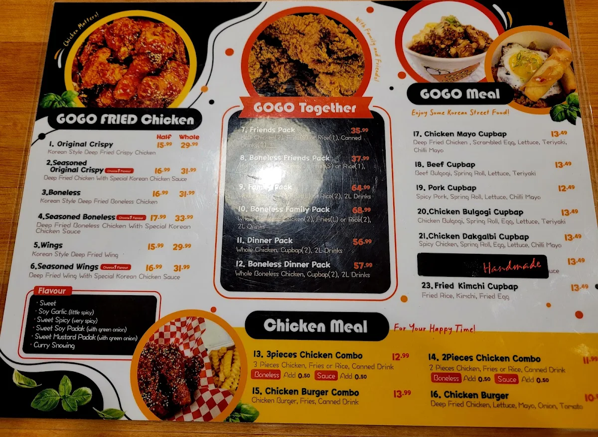 Menu, GOGO CHICKEN