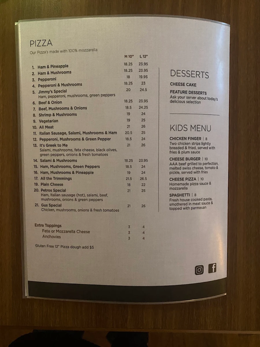 Menu, Lacombe Bar and Steakhouse