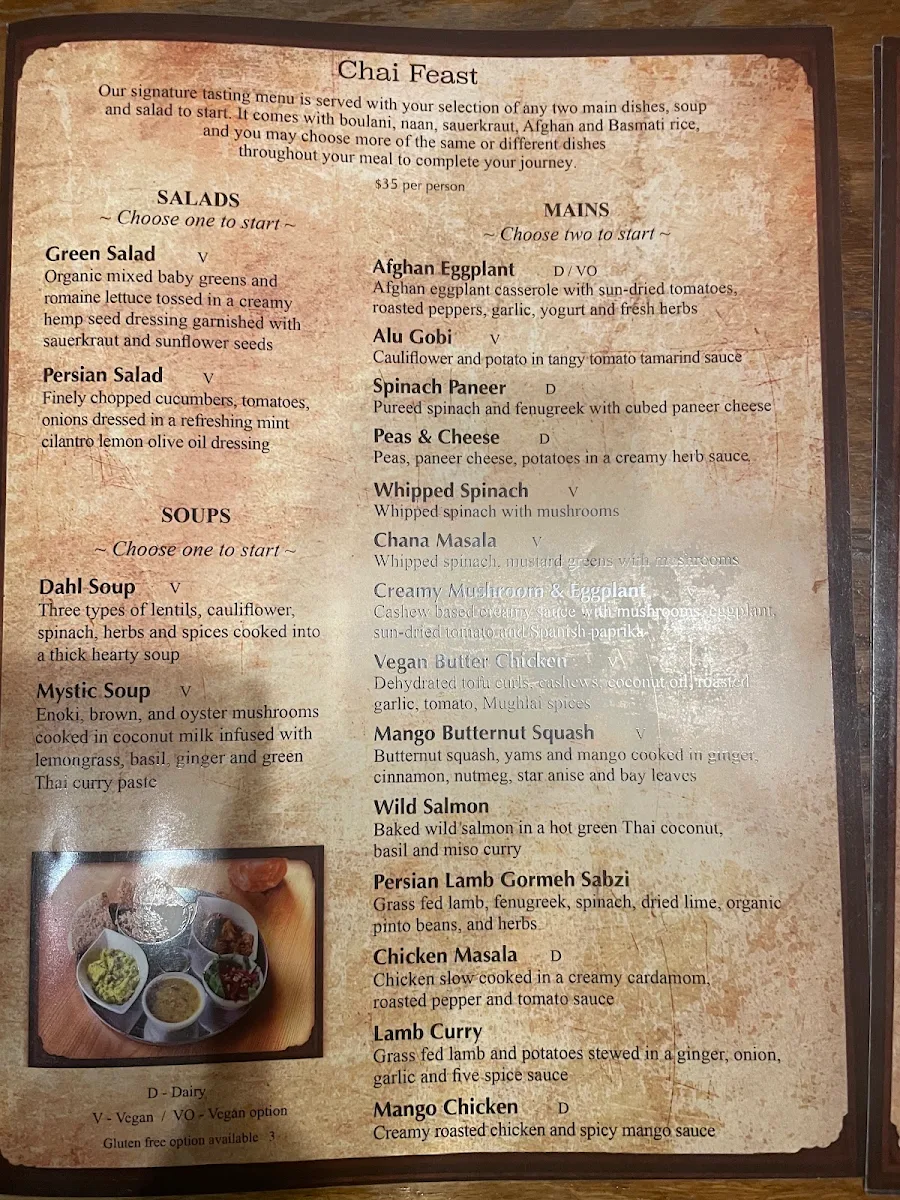 Menu, East Is East