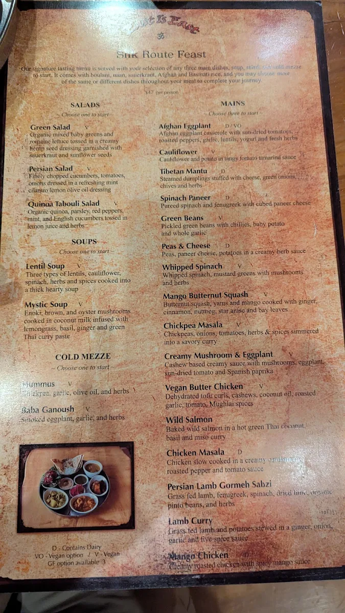 Menu, East Is East