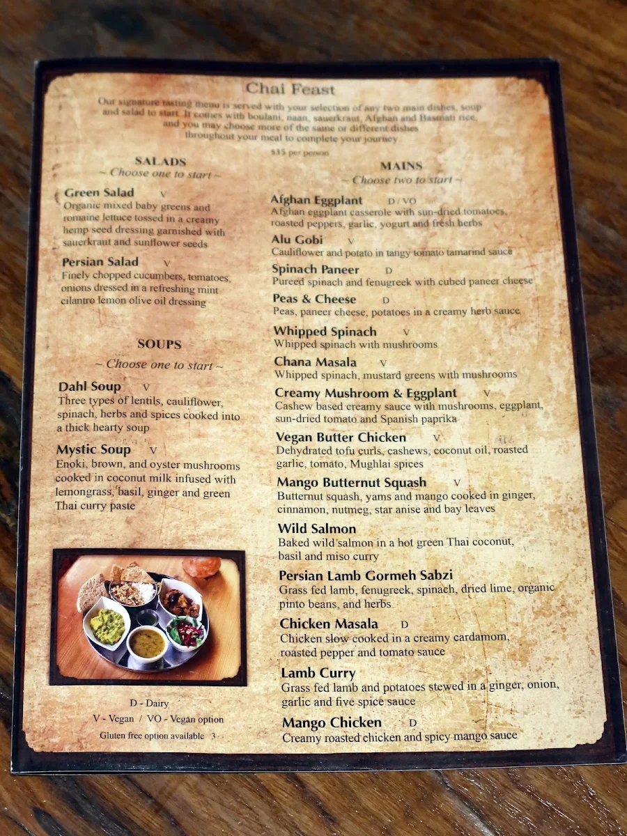 Menu, East Is East