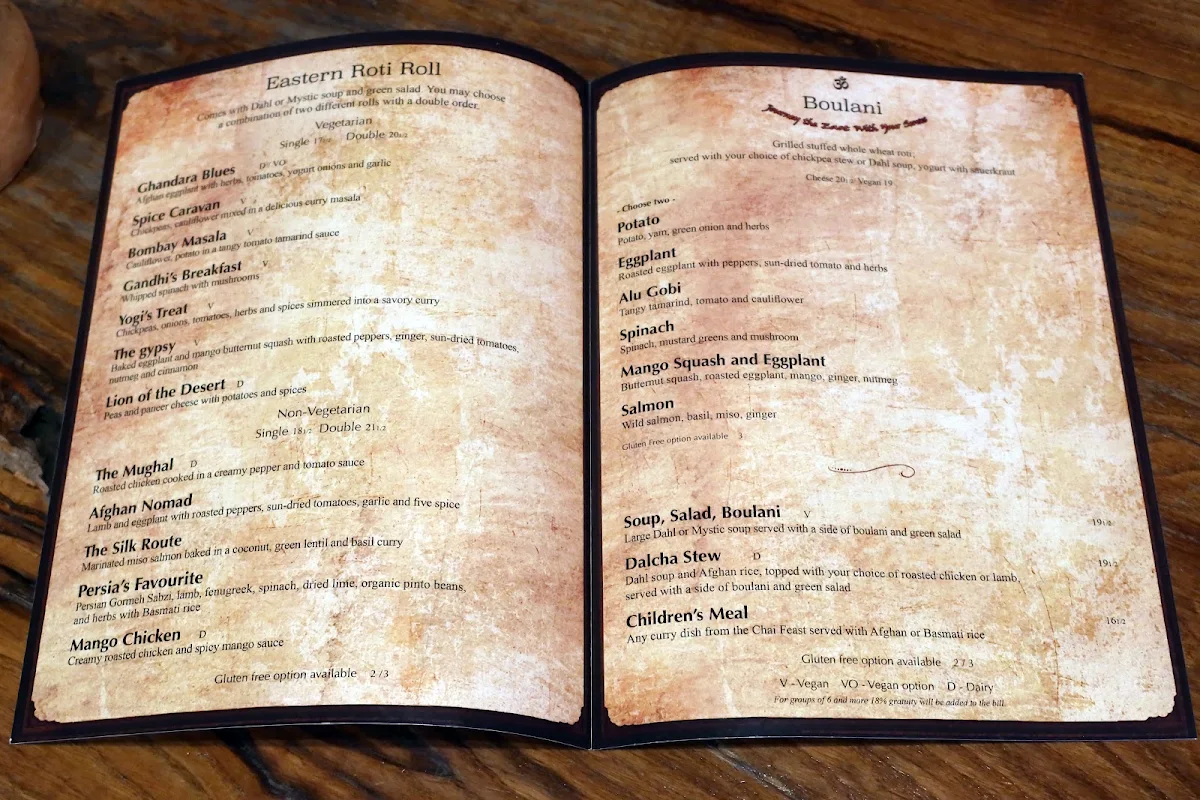 Menu, East Is East
