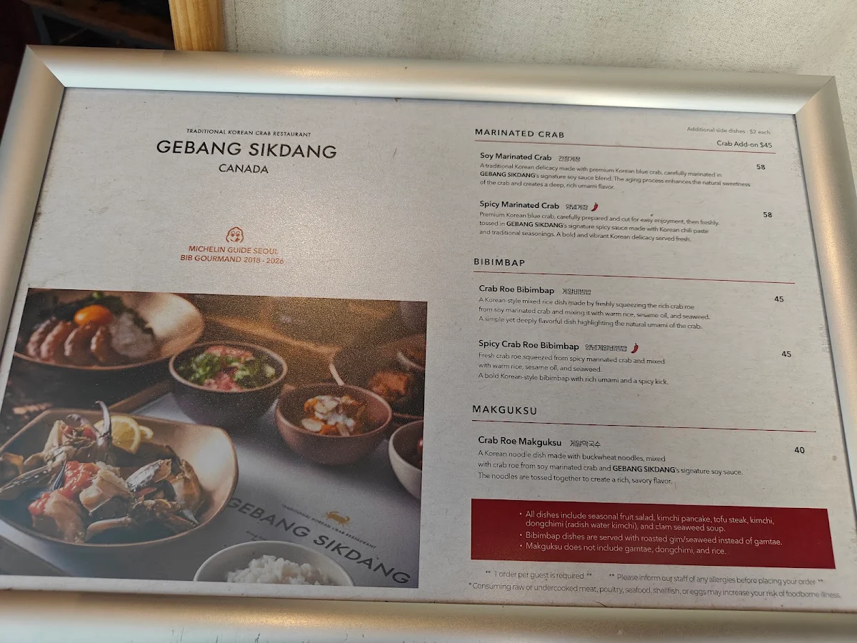 Menu, Gebang Sikdang