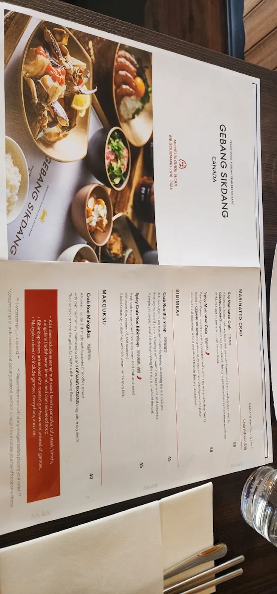 Menu, Gebang Sikdang