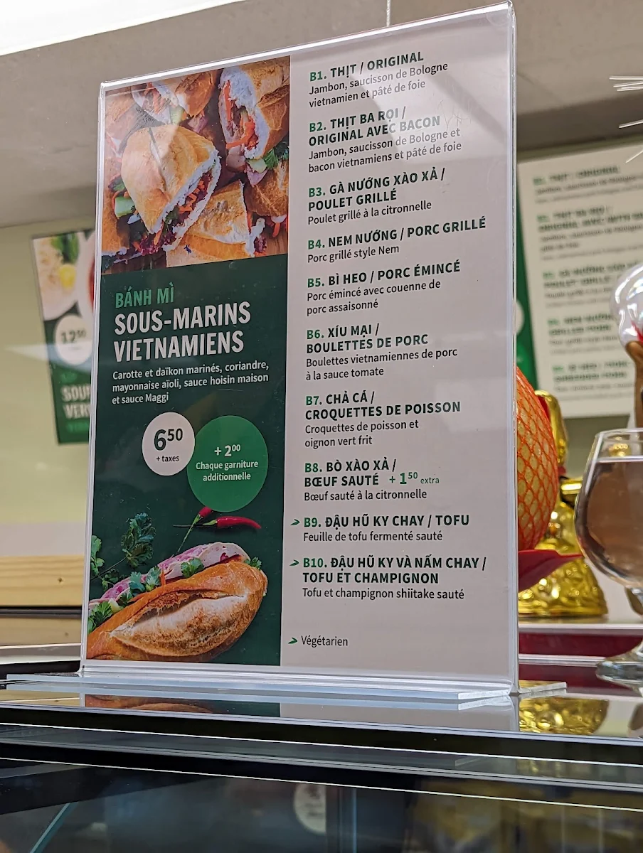Menu, Marché Hung Phat