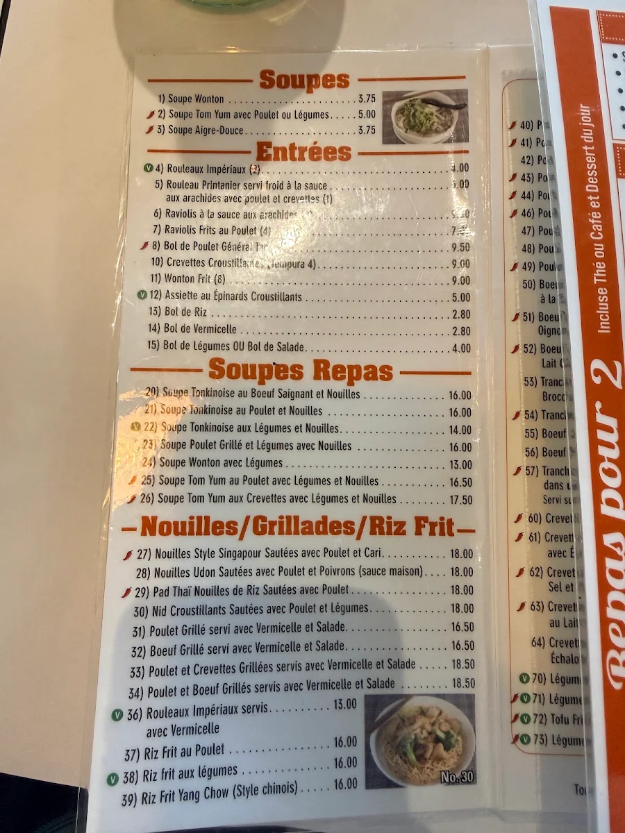 Menu, Restaurant La Bolerie