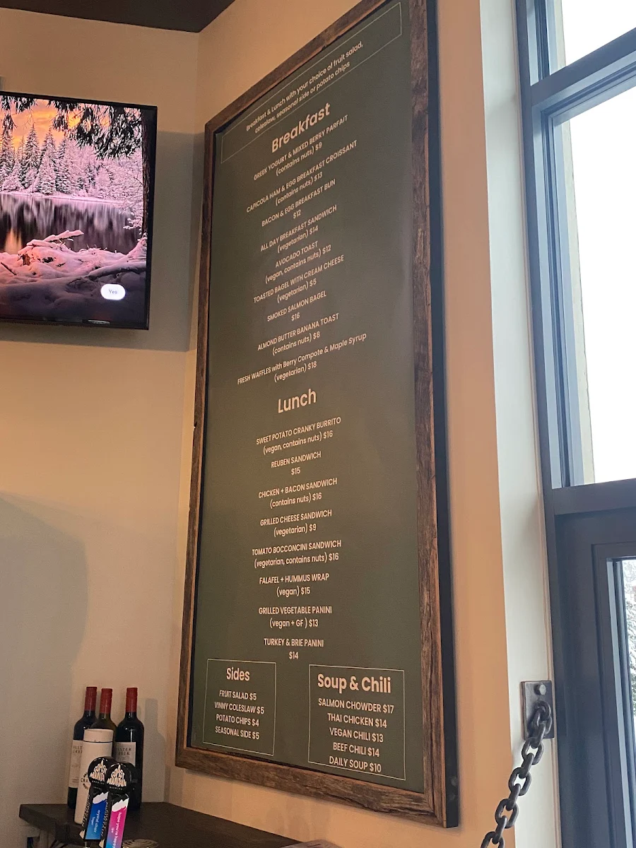 Menu, Cranked Espresso Bar