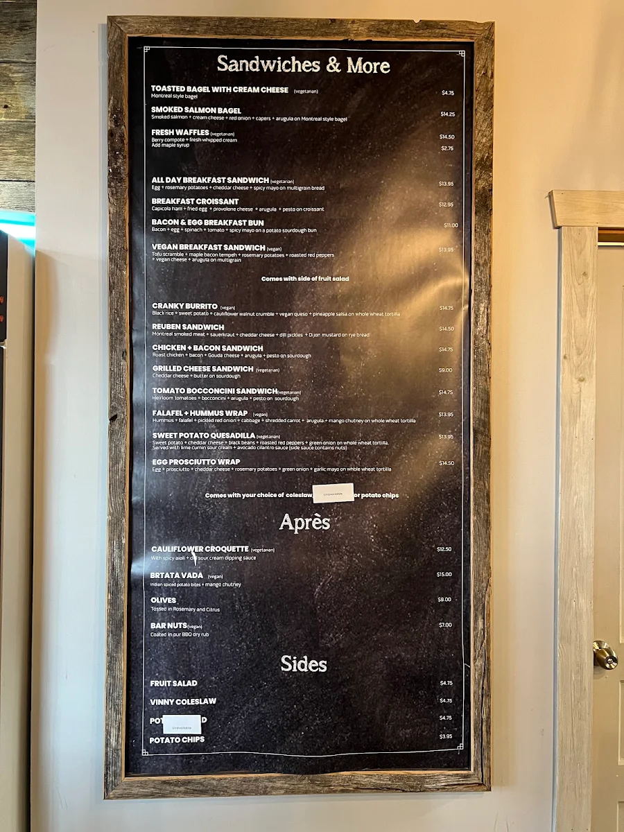 Menu, Cranked Espresso Bar