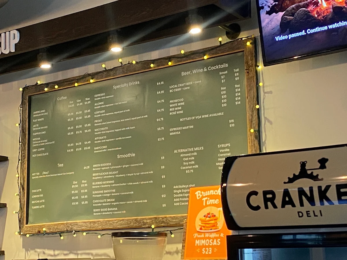 Menu, Cranked Espresso Bar