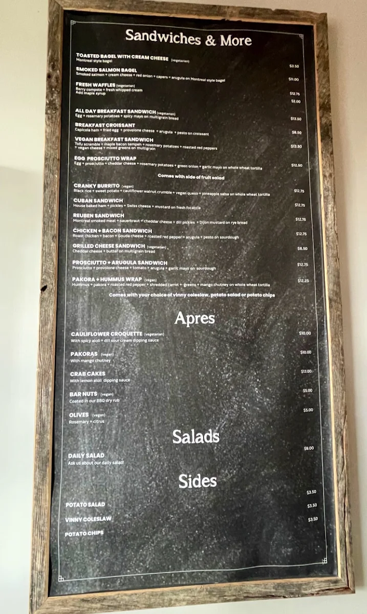 Menu, Cranked Espresso Bar