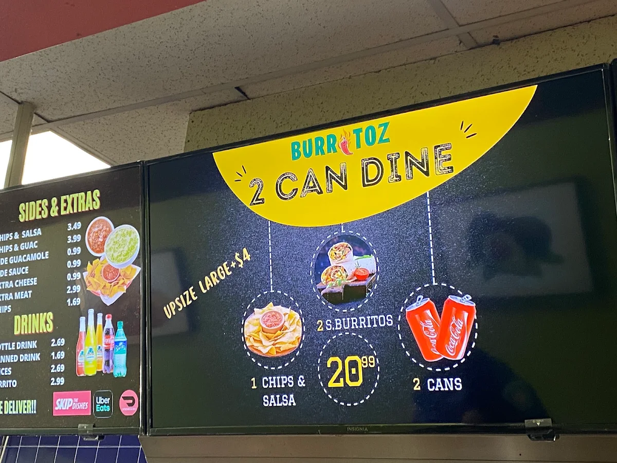 Menu, Burritoz Fresh Mexican Grill