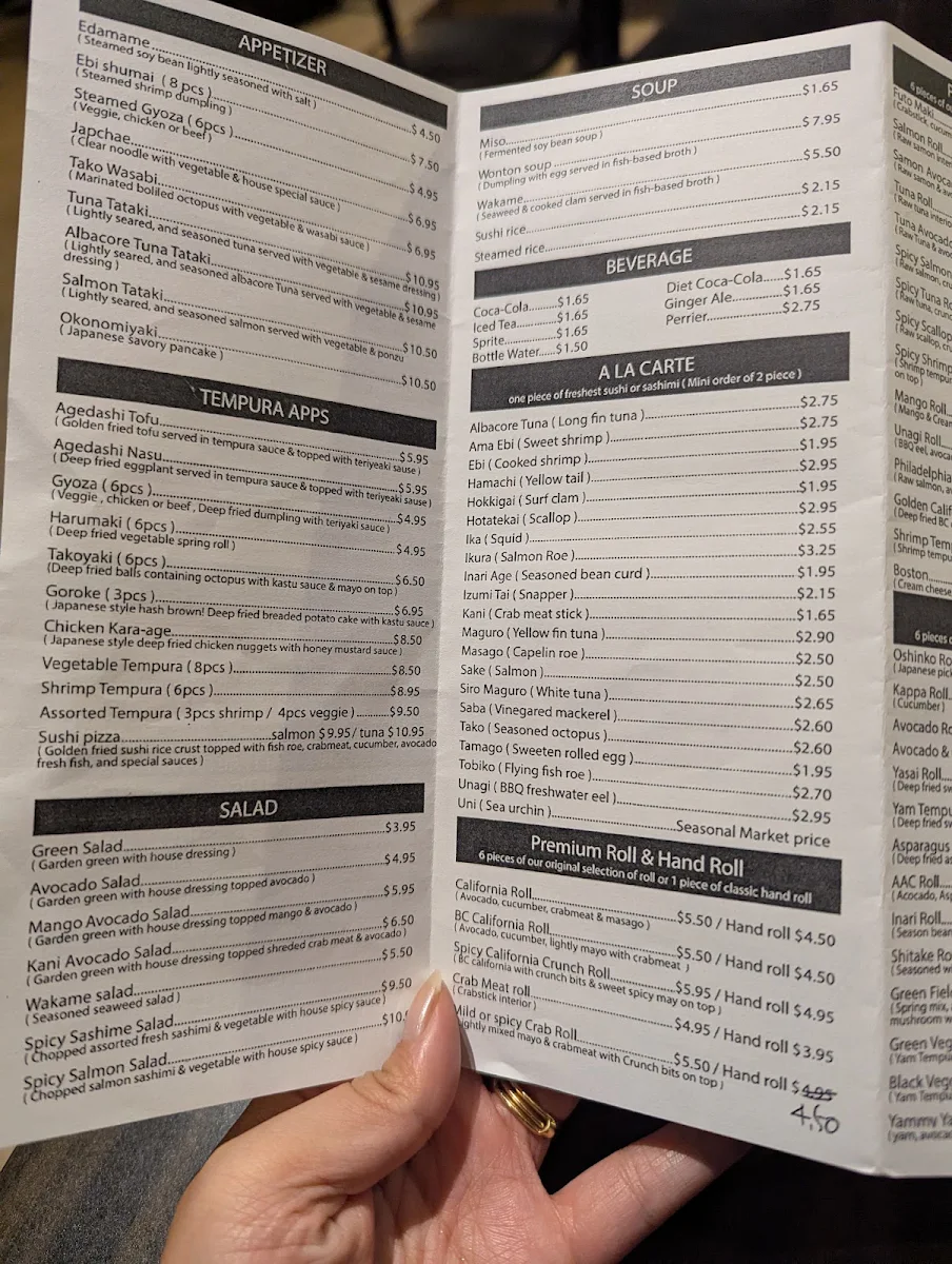 Menu, O Sushi