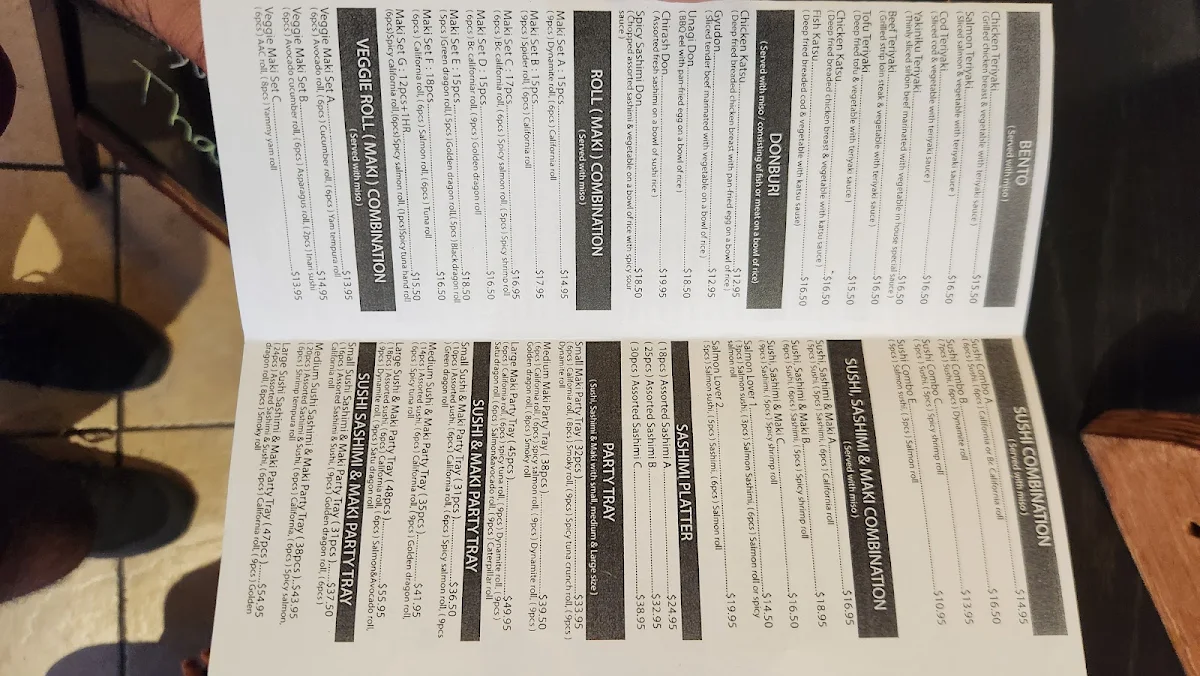 Menu, O Sushi