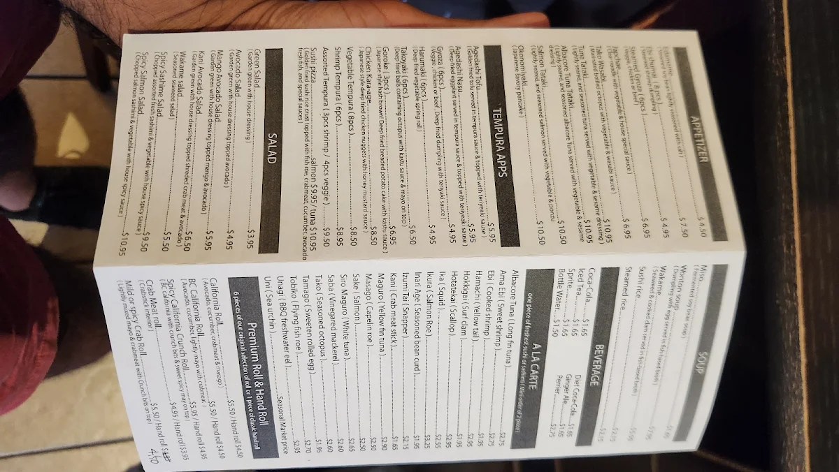 Menu, O Sushi