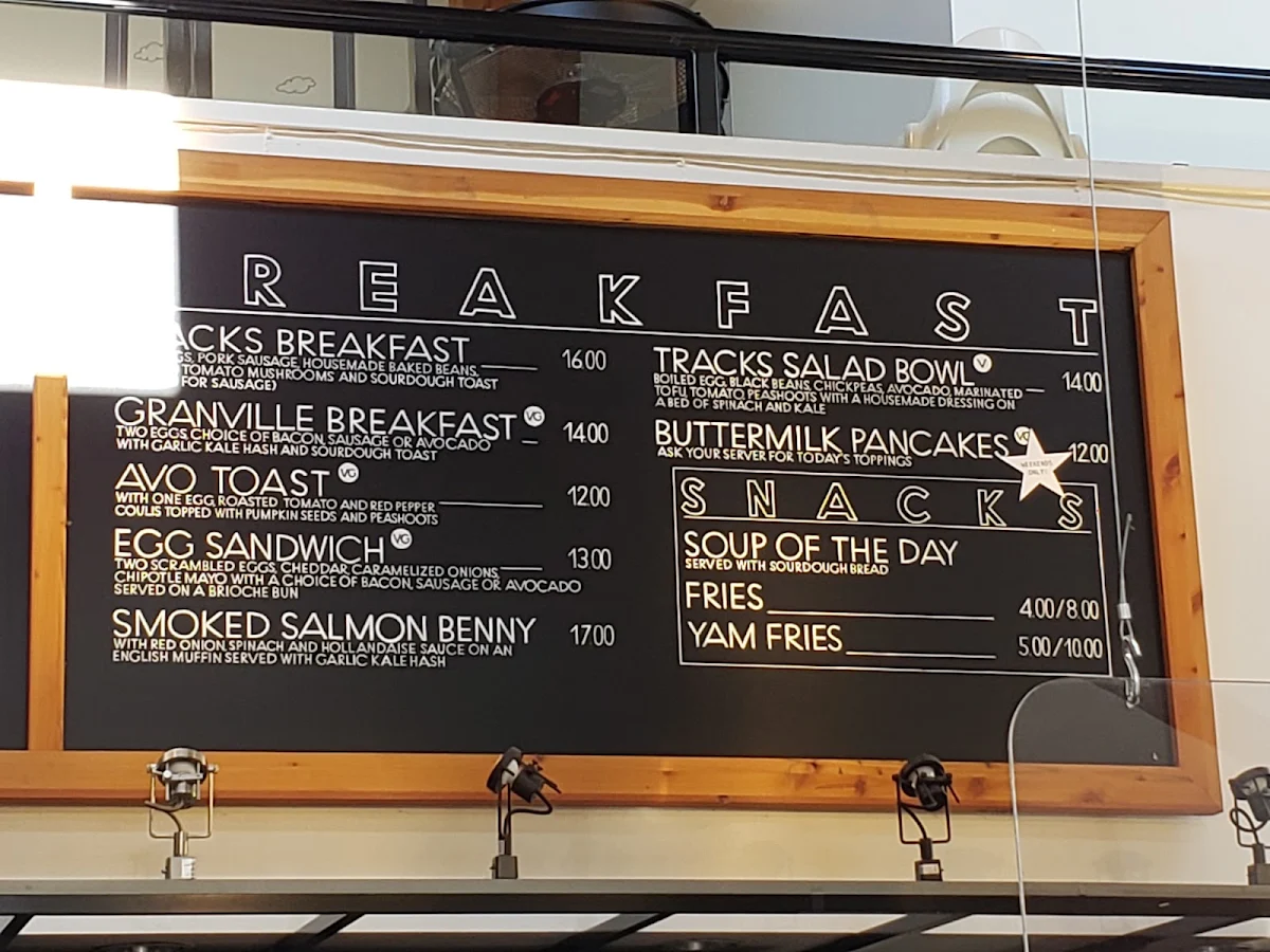 Menu, Off the Tracks - Cafe & Bistro