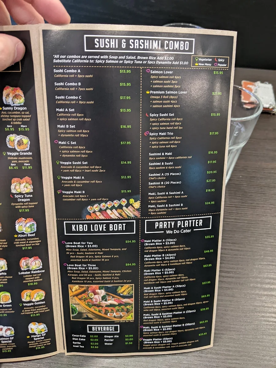 Menu, Kibo Sushi House - St.Clair