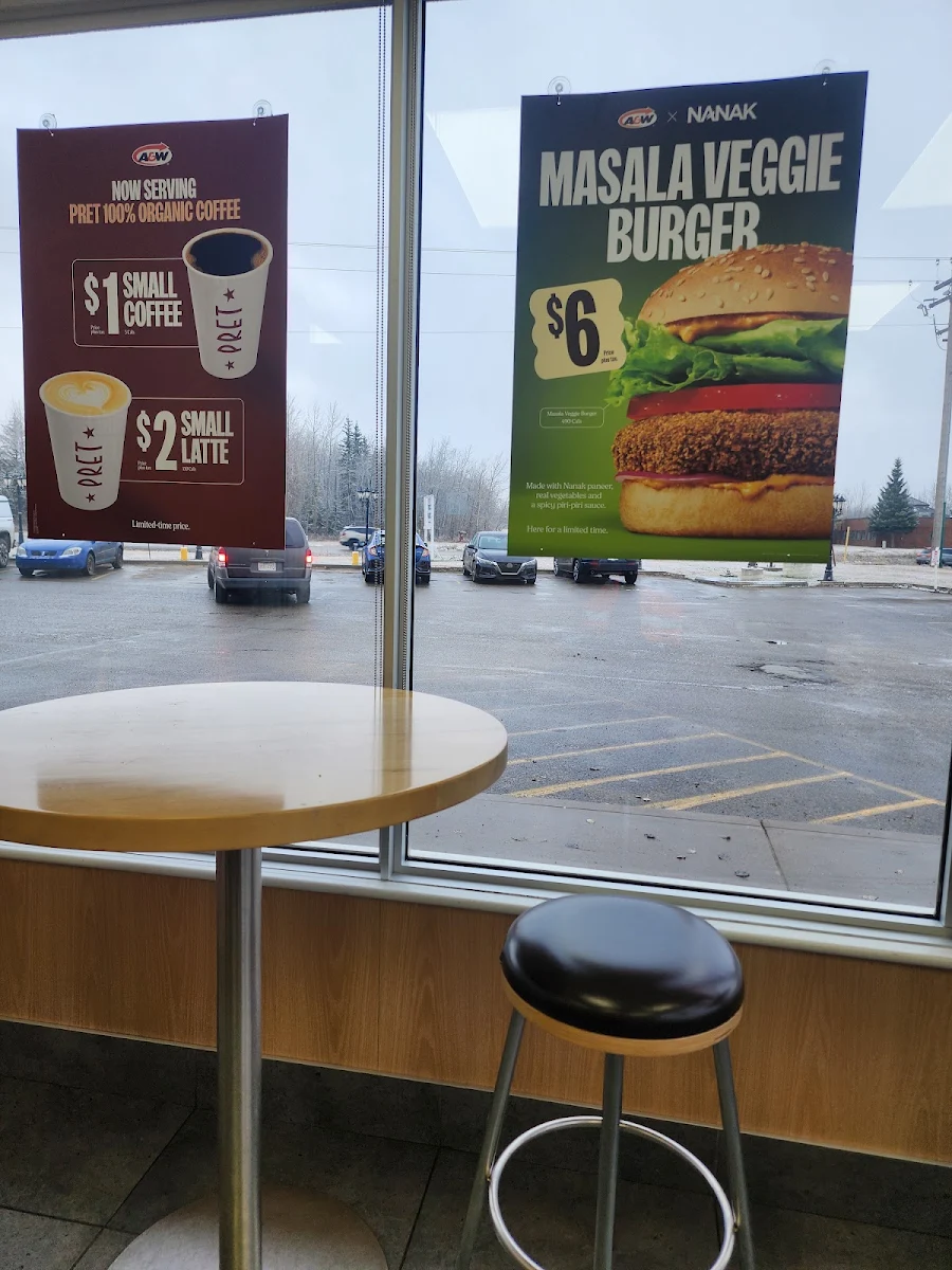 Menu, A&W Canada