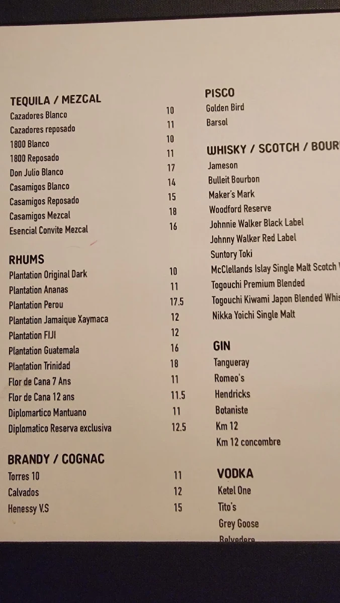 Menu, Chifa