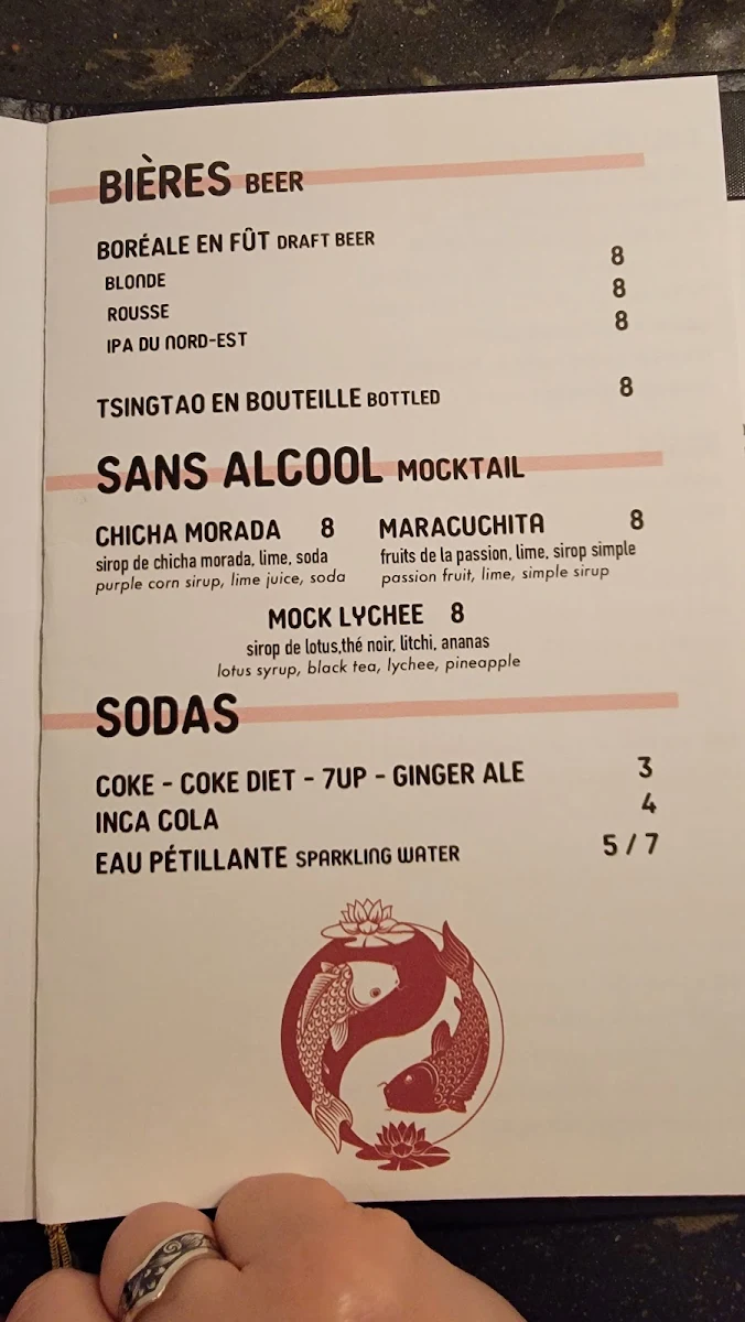 Menu, Chifa
