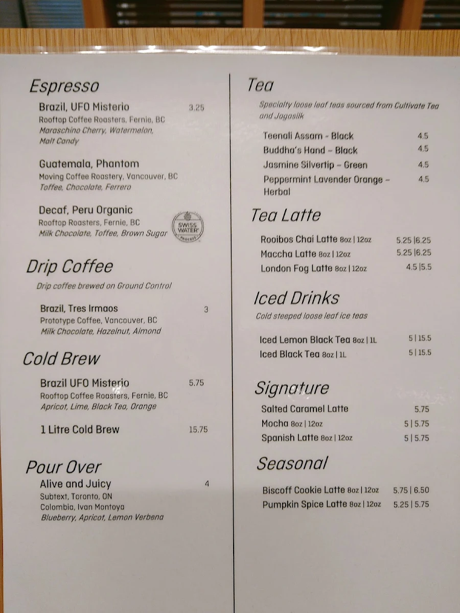 Menu, Small Victory Bakery