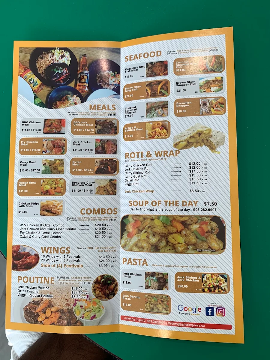 Menu, GC Jerk Xpress