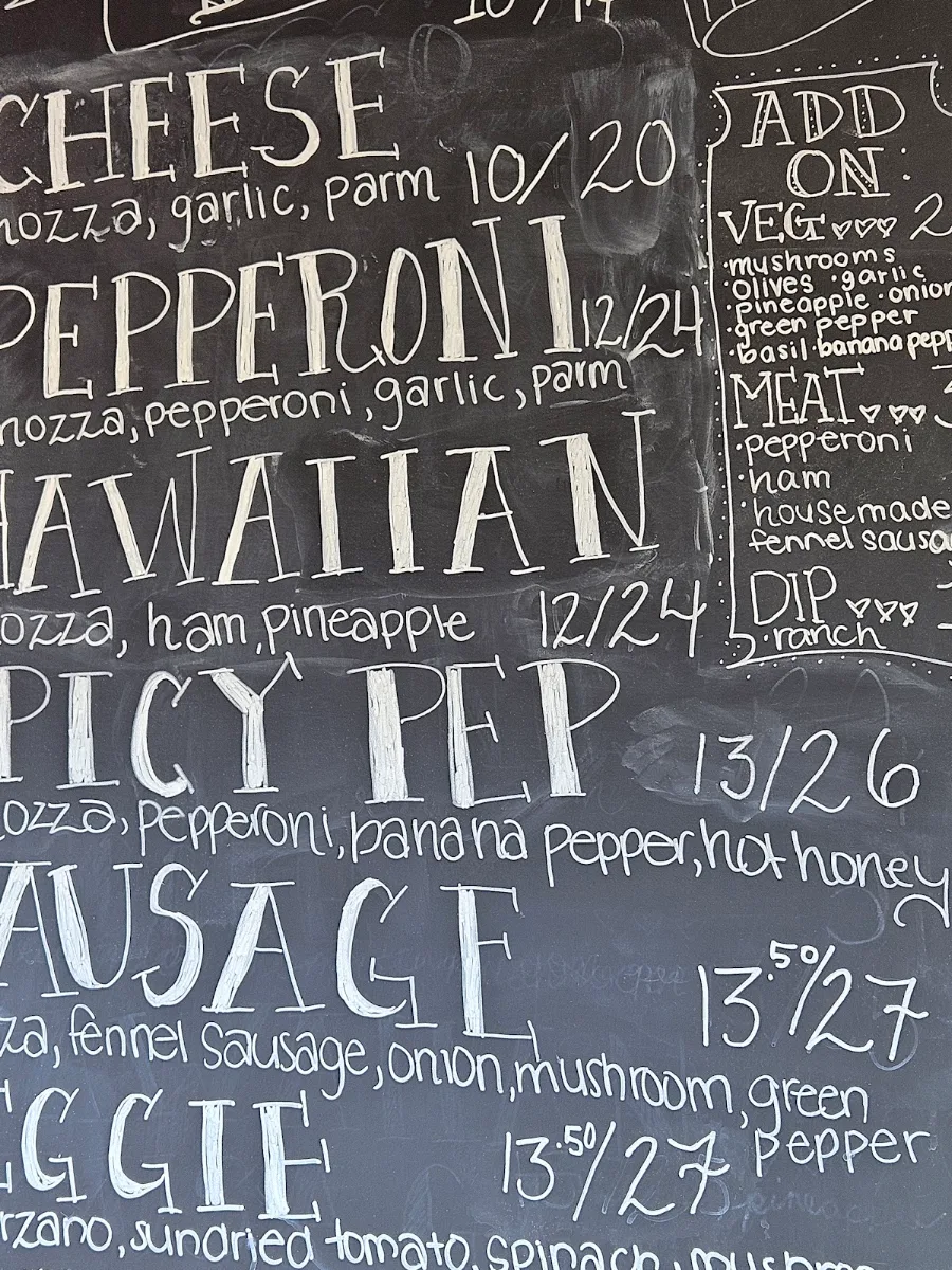 Menu, ZZA'S PIZZA