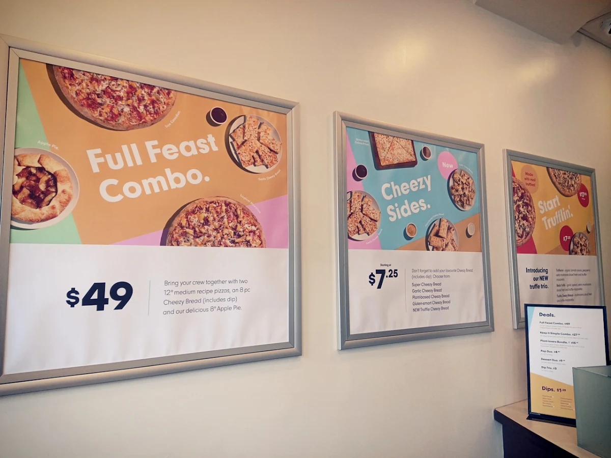 Menu, Panago Pizza