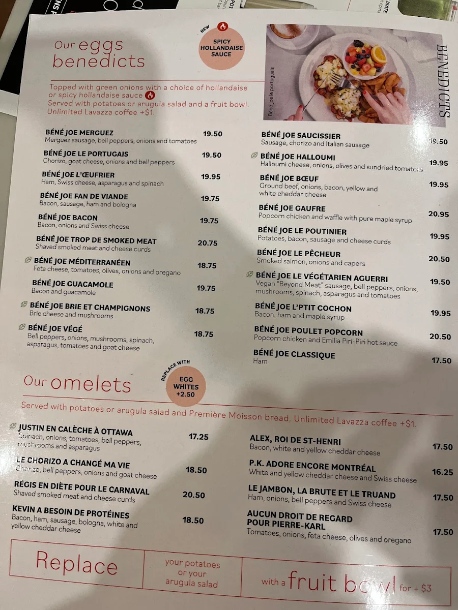 Menu, L'Œufrier (Lachine)