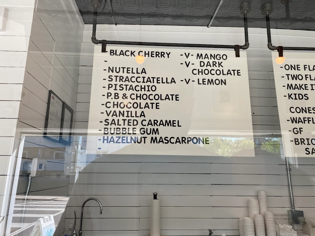 Menu, Noto Gelato