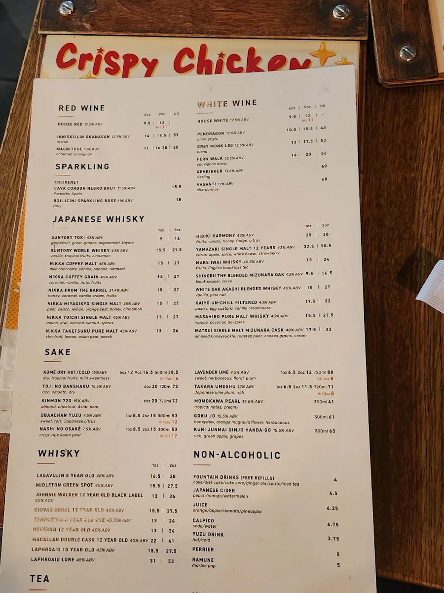 Menu, ZUBU Ramen - Metrotown