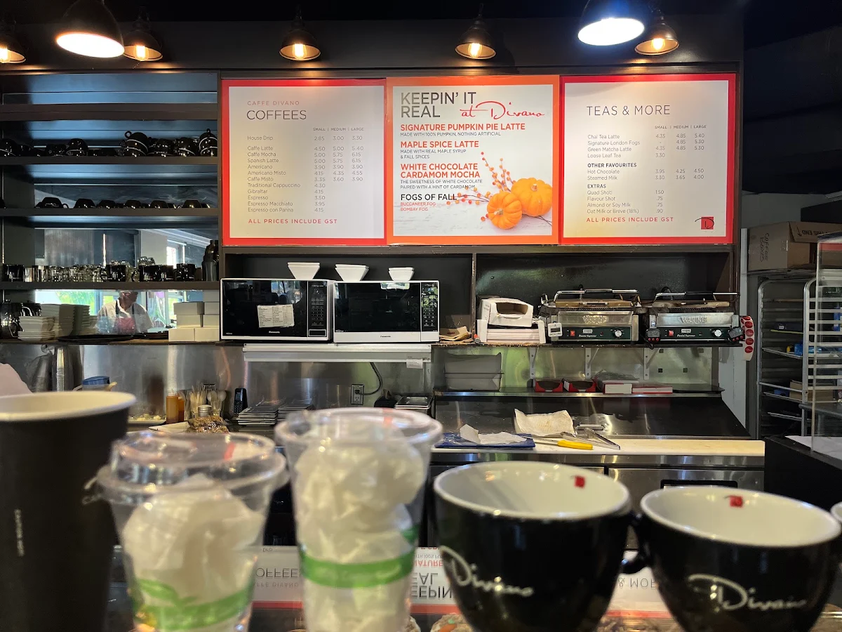 Menu, Caffè Divano
