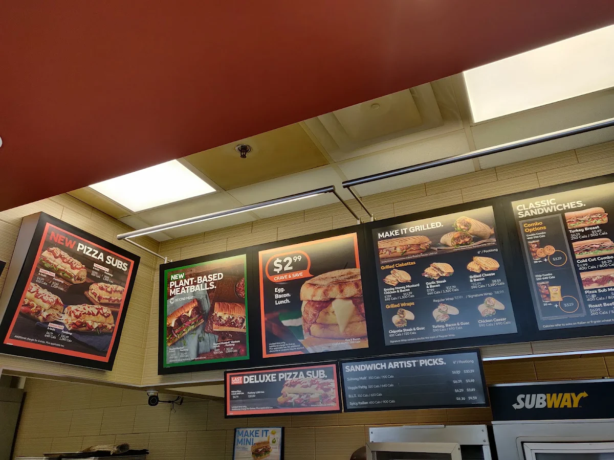 Menu, Subway