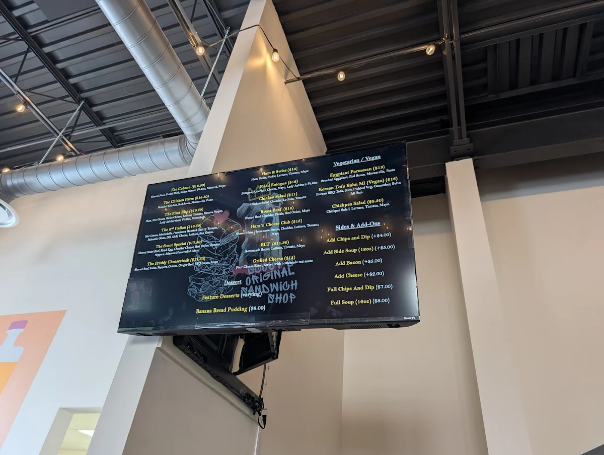 Menu, Scout's Original Sandwich Shop