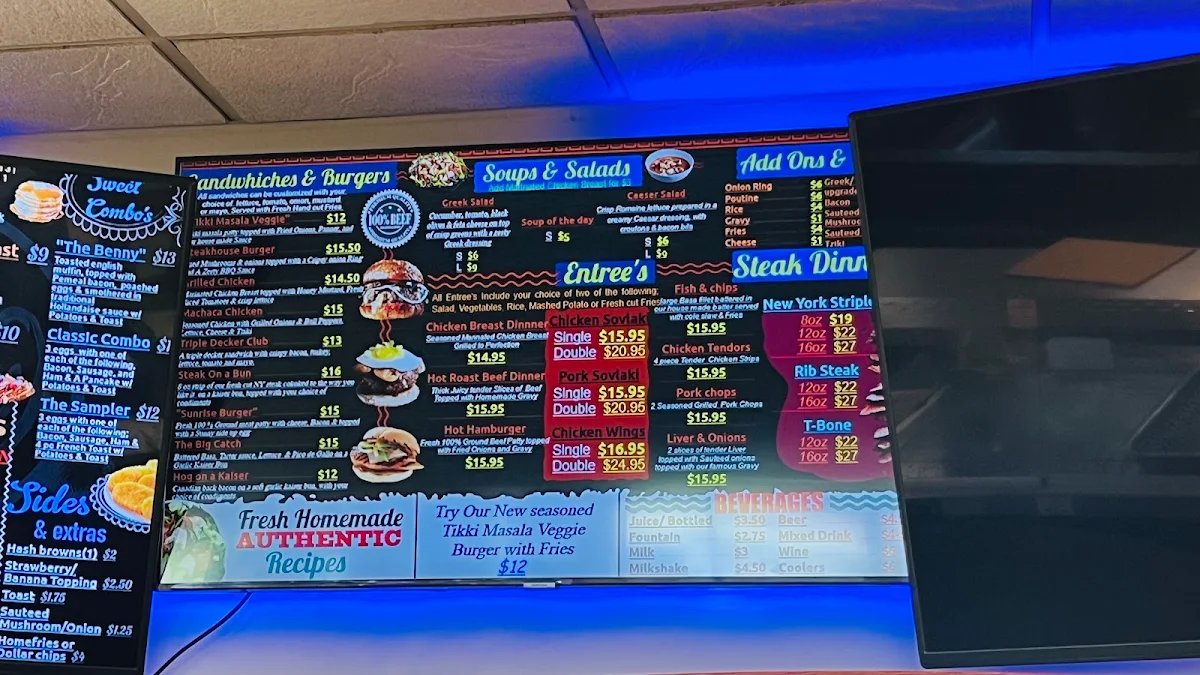 Menu, Taste of India Restaurant