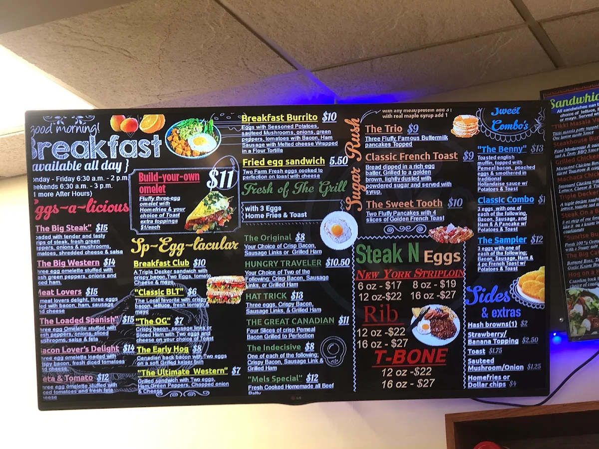 Menu, Taste of India Restaurant