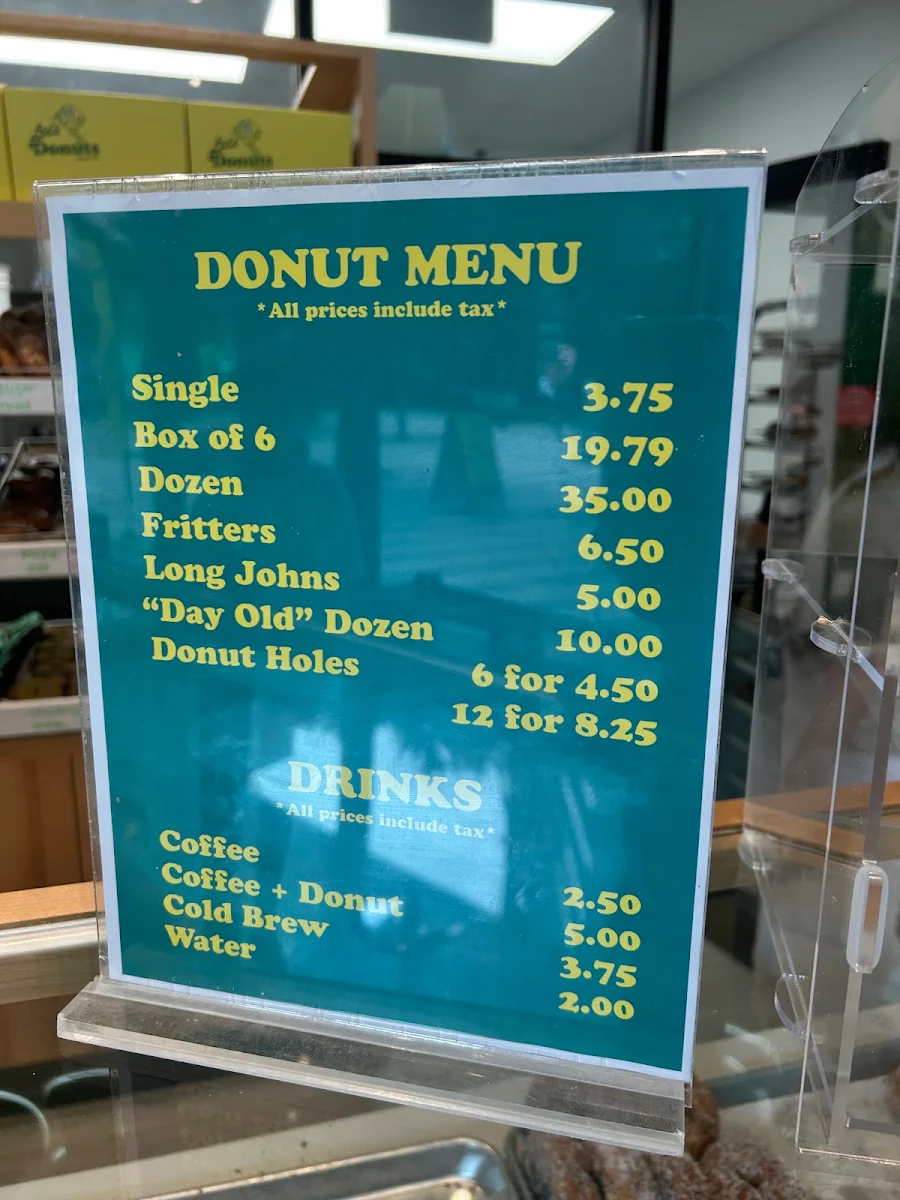 Menu, Lee's Donuts Brentwood