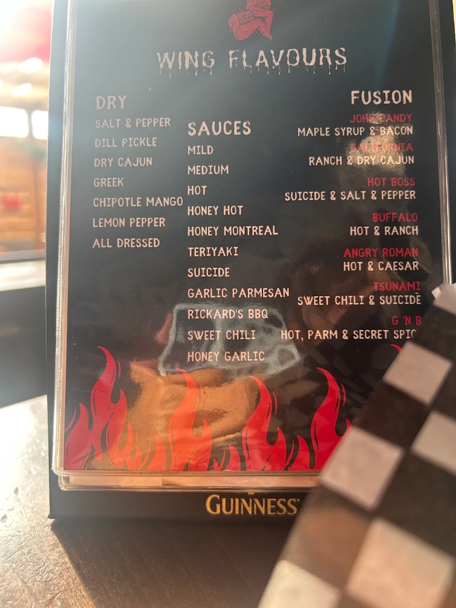 Menu, Captains Sports Lounge & Grill