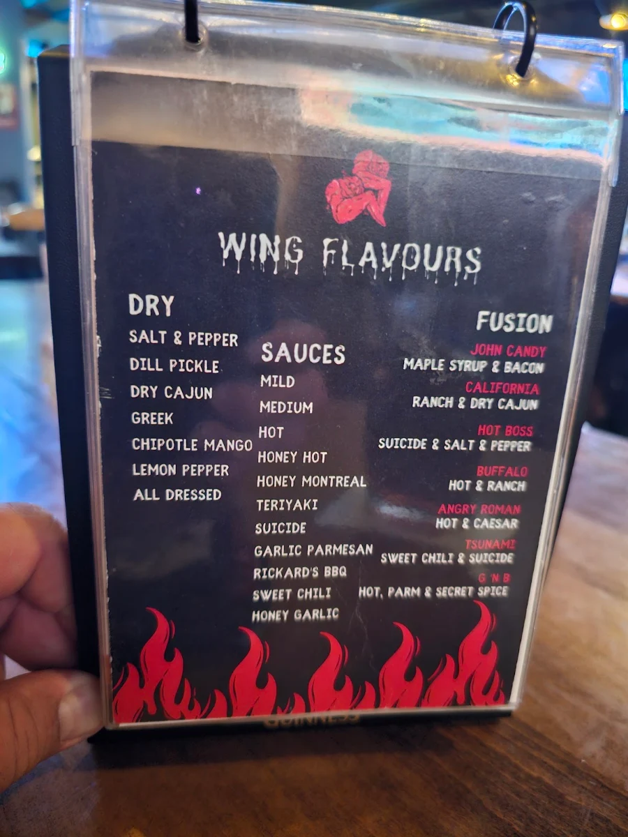 Menu, Captains Sports Lounge & Grill